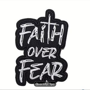 Black and White Faith Over Fear Patch